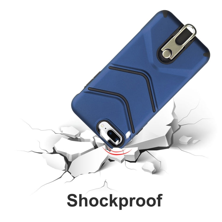 For iPhone 8 Plus & 7 Plus TPU + PC Shockproof Protective Back Case with Rotatable Holder