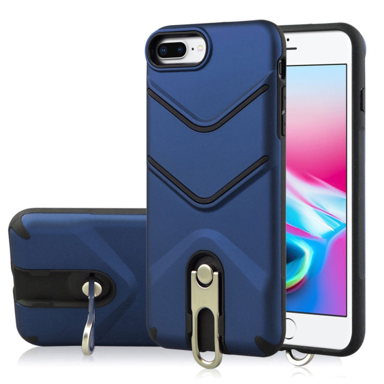 For iPhone 8 Plus & 7 Plus TPU + PC Shockproof Protective Back Case with Rotatable Holder