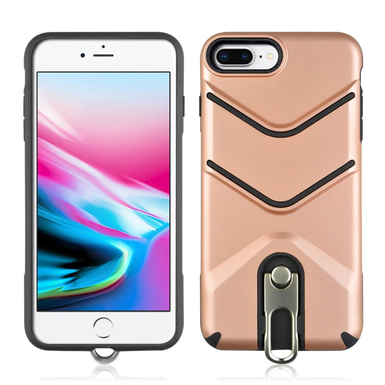 For iPhone 8 Plus & 7 Plus TPU + PC Shockproof Protective Back Case with Rotatable Holder