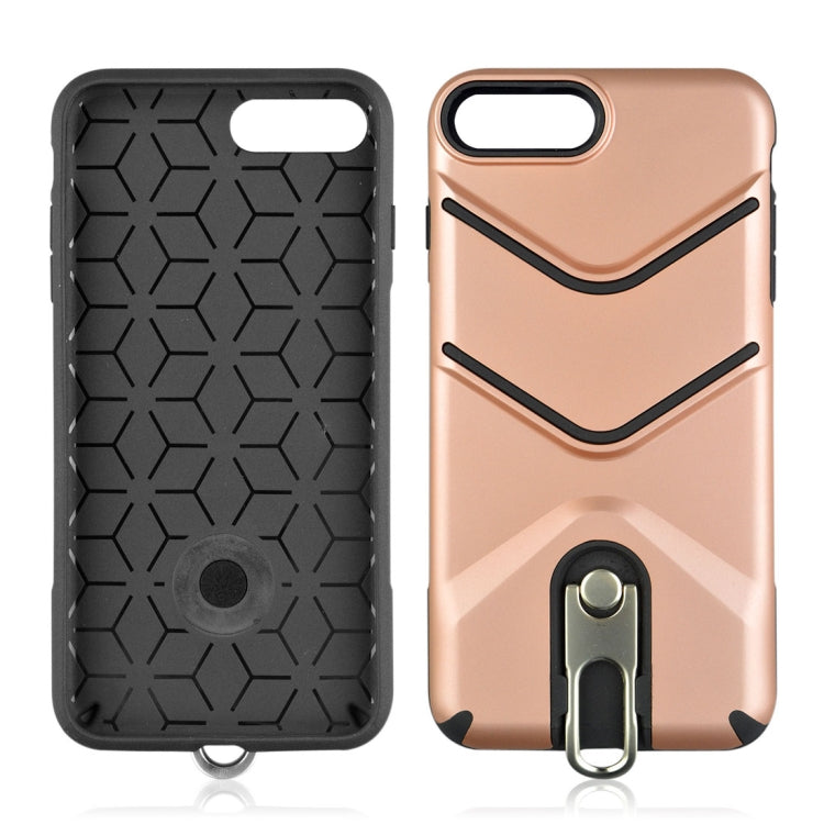 For iPhone 8 Plus & 7 Plus TPU + PC Shockproof Protective Back Case with Rotatable Holder