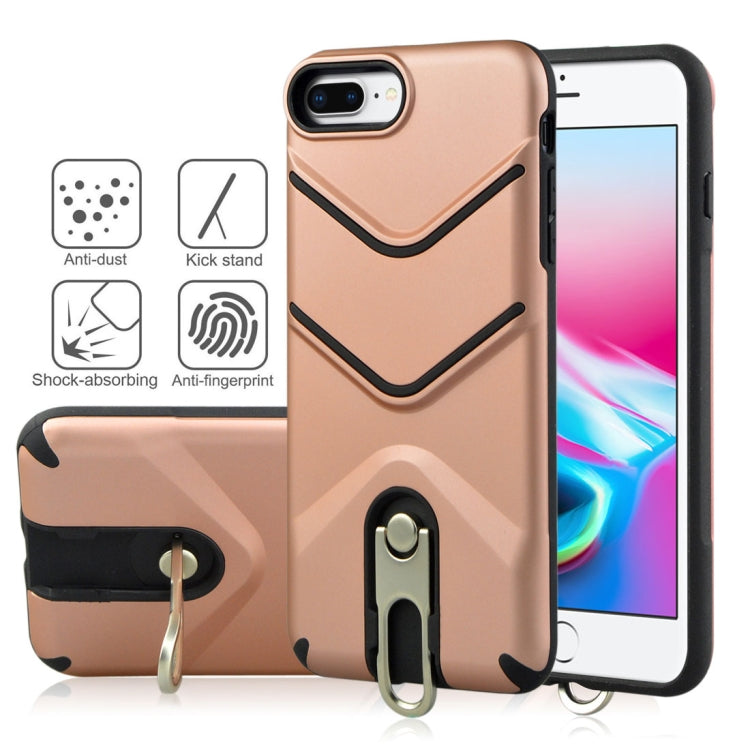 For iPhone 8 Plus & 7 Plus TPU + PC Shockproof Protective Back Case with Rotatable Holder