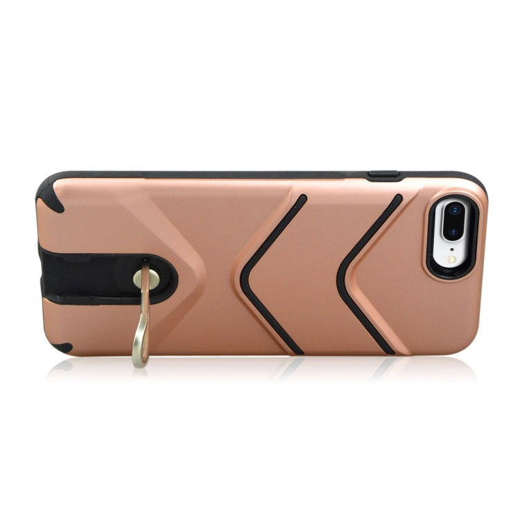 For iPhone 8 Plus & 7 Plus TPU + PC Shockproof Protective Back Case with Rotatable Holder