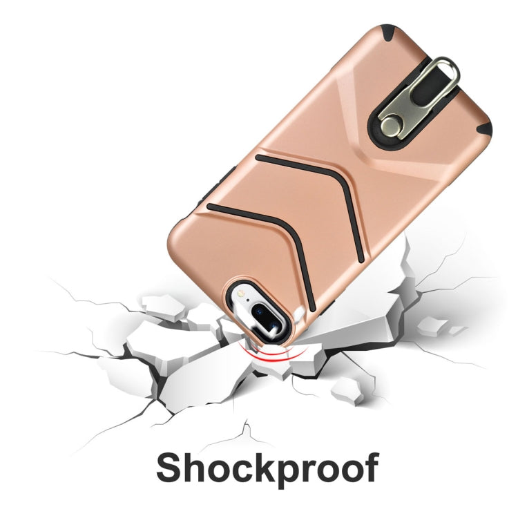 For iPhone 8 Plus & 7 Plus TPU + PC Shockproof Protective Back Case with Rotatable Holder