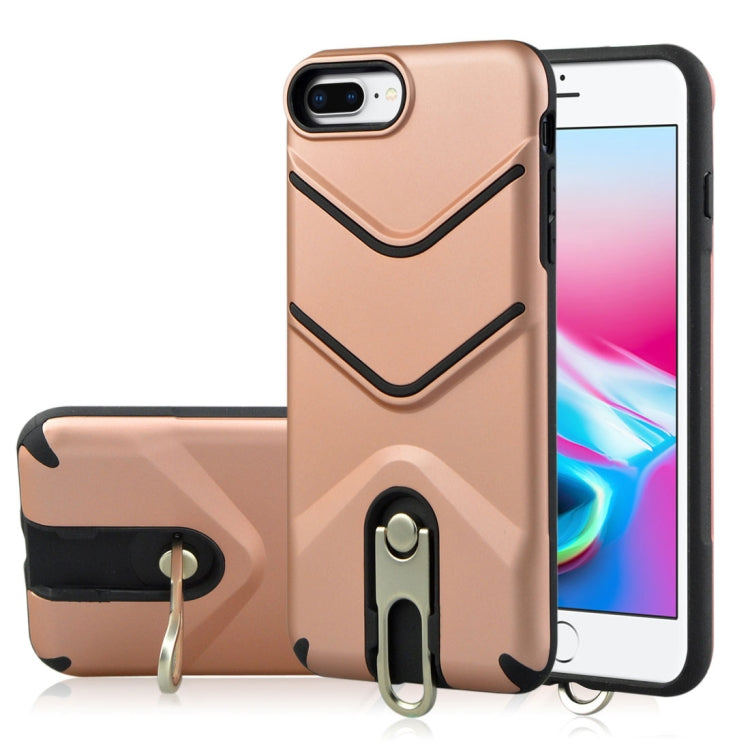 For iPhone 8 Plus & 7 Plus TPU + PC Shockproof Protective Back Case with Rotatable Holder