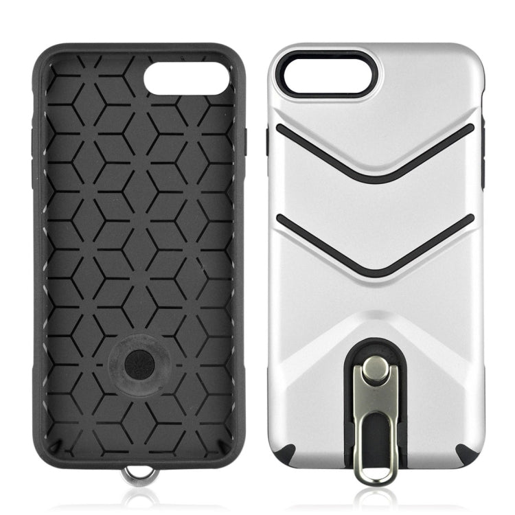 For iPhone 8 Plus & 7 Plus TPU + PC Shockproof Protective Back Case with Rotatable Holder