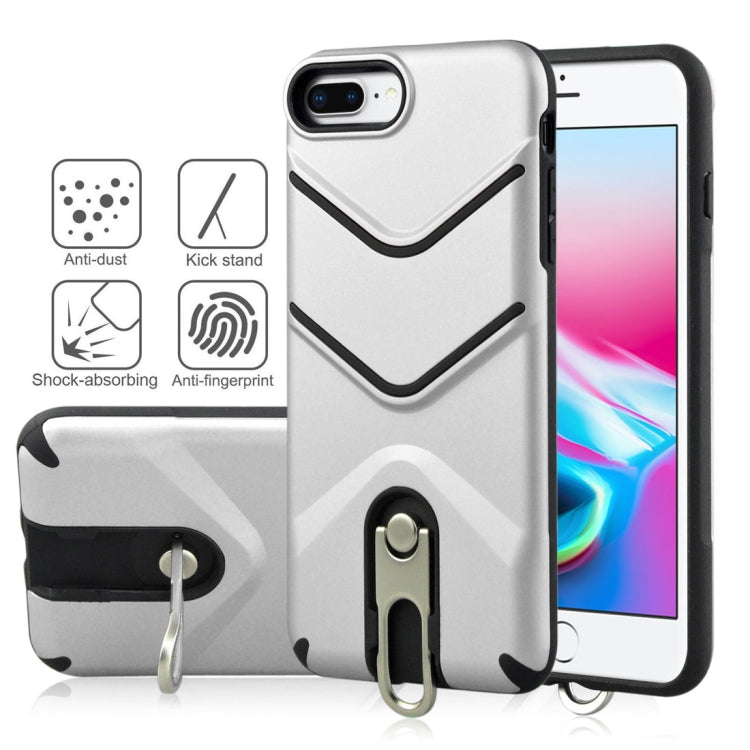 For iPhone 8 Plus & 7 Plus TPU + PC Shockproof Protective Back Case with Rotatable Holder