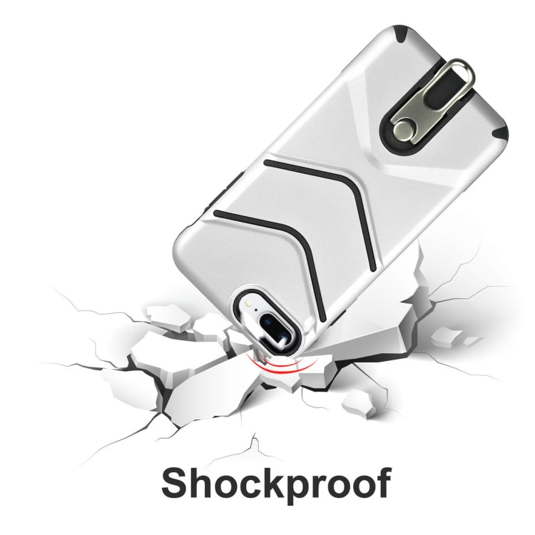 For iPhone 8 Plus & 7 Plus TPU + PC Shockproof Protective Back Case with Rotatable Holder