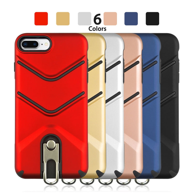 For iPhone 8 Plus & 7 Plus TPU + PC Shockproof Protective Back Case with Rotatable Holder