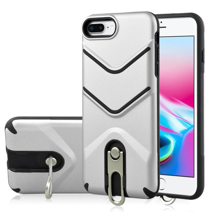 For iPhone 8 Plus & 7 Plus TPU + PC Shockproof Protective Back Case with Rotatable Holder