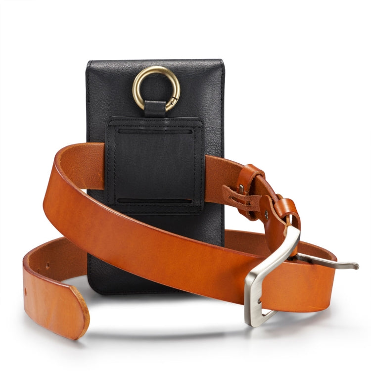 DG.MING Universal Cowskin Leather Protective Case Bag Waist Bag with Card Slots & Hook, For iPhone, Samsung, Sony, Huawei, Meizu, Lenovo, ASUS, Oneplus, Xiaomi, Cubot, Ulefone, Letv, DOOGEE, Vkworld, and other Smartphones Below 6.5 inch