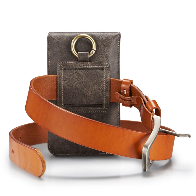 DG.MING Universal Cowskin Leather Protective Case Bag Waist Bag with Card Slots & Hook, For iPhone, Samsung, Sony, Huawei, Meizu, Lenovo, ASUS, Oneplus, Xiaomi, Cubot, Ulefone, Letv, DOOGEE, Vkworld, and other Smartphones Below 6.5 inch