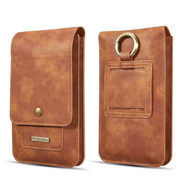 DG.MING Universal Cowskin Leather Protective Case Bag Waist Bag with Card Slots & Hook, For iPhone, Samsung, Sony, Huawei, Meizu, Lenovo, ASUS, Oneplus, Xiaomi, Cubot, Ulefone, Letv, DOOGEE, Vkworld, and other Smartphones Below 6.5 inch