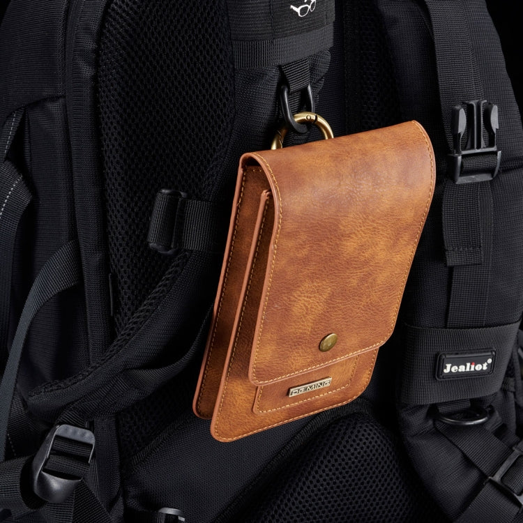 DG.MING Universal Cowskin Leather Protective Case Bag Waist Bag with Card Slots & Hook, For iPhone, Samsung, Sony, Huawei, Meizu, Lenovo, ASUS, Oneplus, Xiaomi, Cubot, Ulefone, Letv, DOOGEE, Vkworld, and other Smartphones Below 6.5 inch
