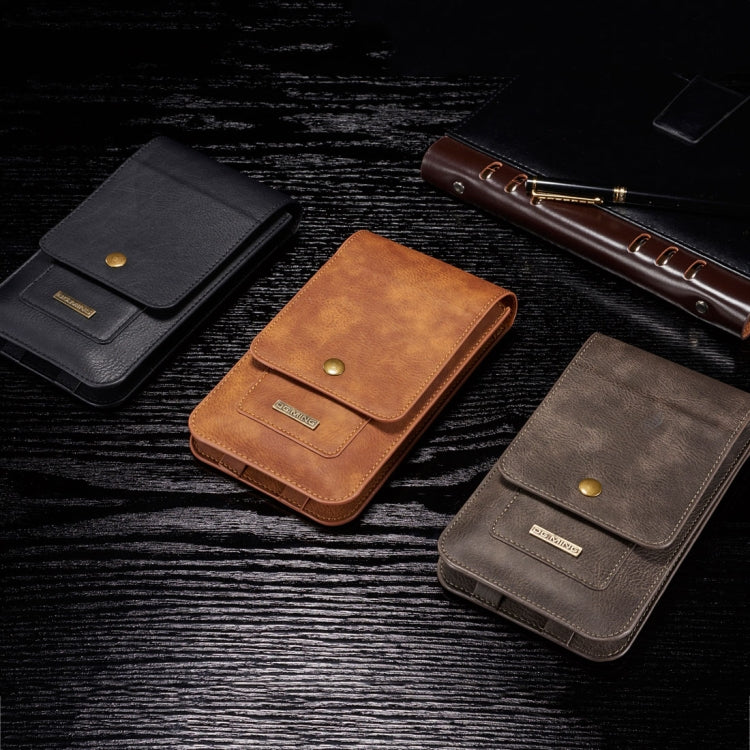 DG.MING Universal Cowskin Leather Protective Case Bag Waist Bag with Card Slots & Hook, For iPhone, Samsung, Sony, Huawei, Meizu, Lenovo, ASUS, Oneplus, Xiaomi, Cubot, Ulefone, Letv, DOOGEE, Vkworld, and other Smartphones Below 6.5 inch
