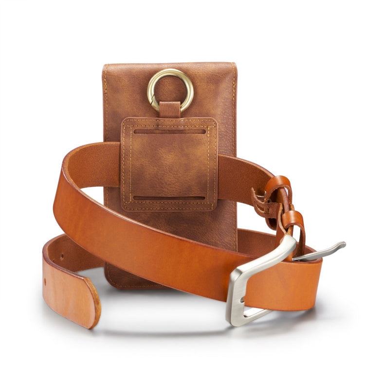 DG.MING Universal Cowskin Leather Protective Case Bag Waist Bag with Card Slots & Hook, For iPhone, Samsung, Sony, Huawei, Meizu, Lenovo, ASUS, Oneplus, Xiaomi, Cubot, Ulefone, Letv, DOOGEE, Vkworld, and other Smartphones Below 6.5 inch