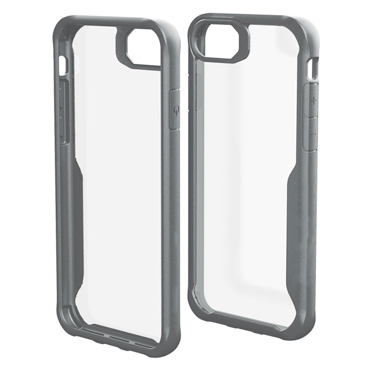 For iPhone 8 Plus & 7 Plus Transparent PC + TPU Full Coverage Shockproof Protective Back Case(Grey)