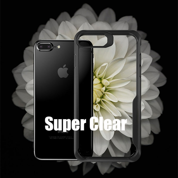 For iPhone 8 Plus & 7 Plus Transparent PC + TPU Full Coverage Shockproof Protective Back Case(Grey)