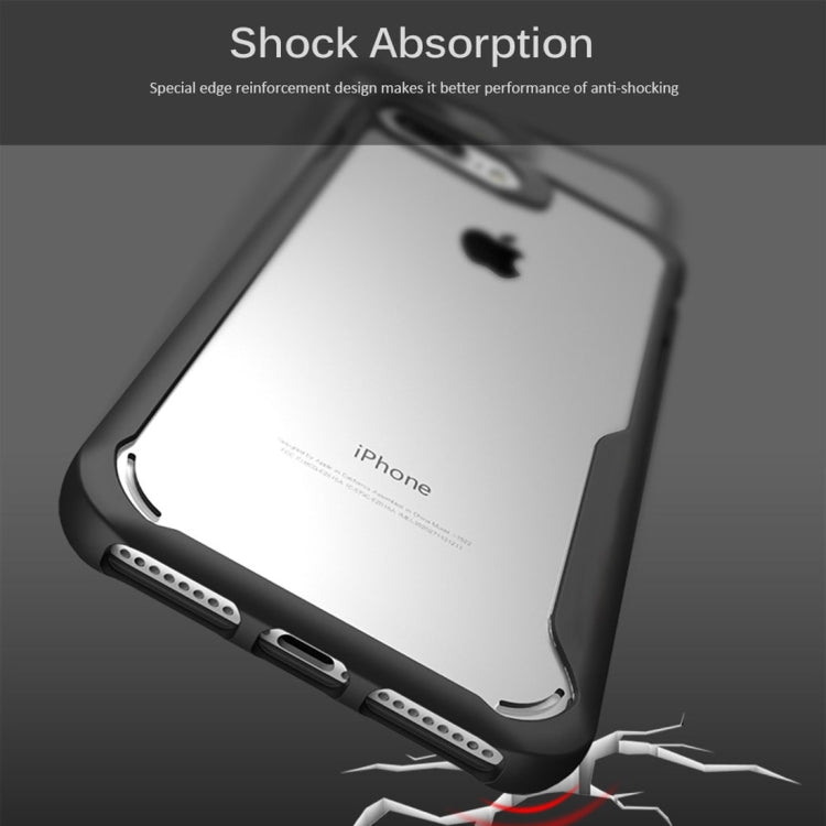 For iPhone 8 Plus & 7 Plus Transparent PC + TPU Full Coverage Shockproof Protective Back Case(Grey)