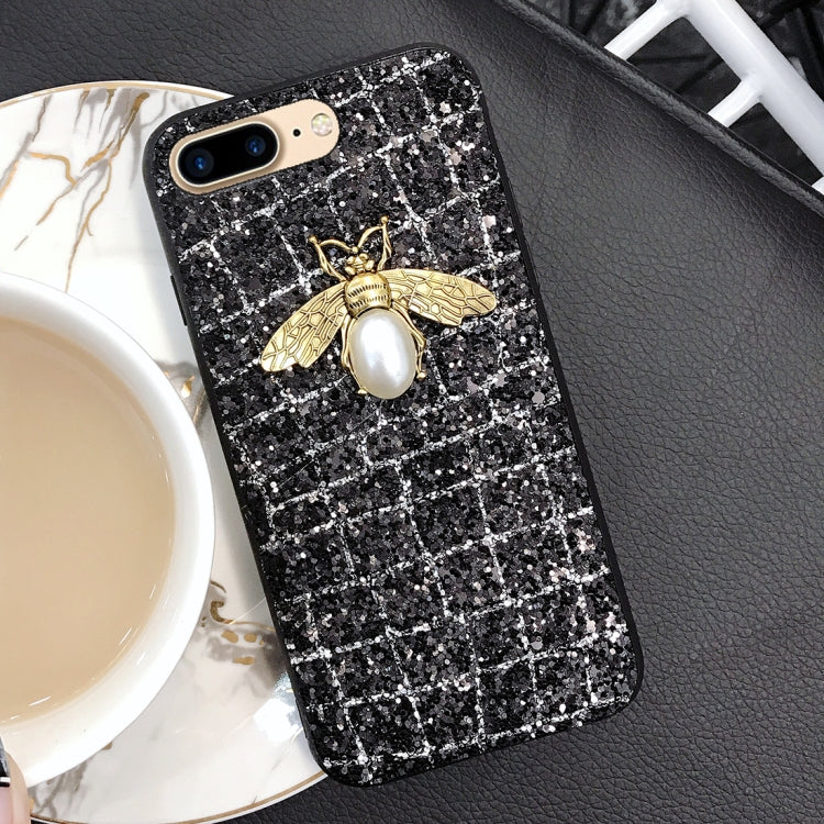 For iPhone 8 Plus & 7 Plus Sequins Bee Style Protective Back Cover Case
