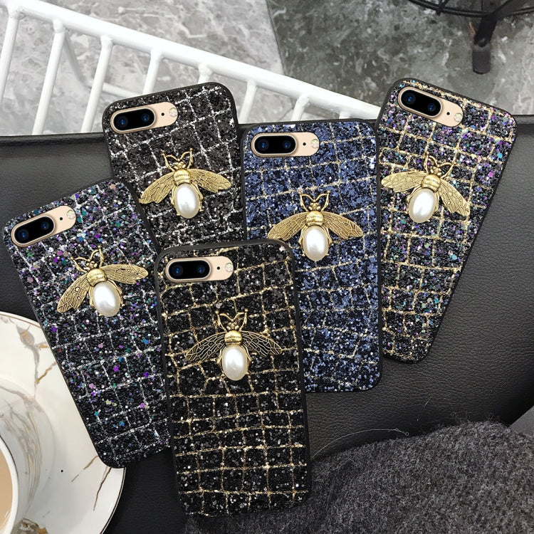 For iPhone 8 Plus & 7 Plus Sequins Bee Style Protective Back Cover Case