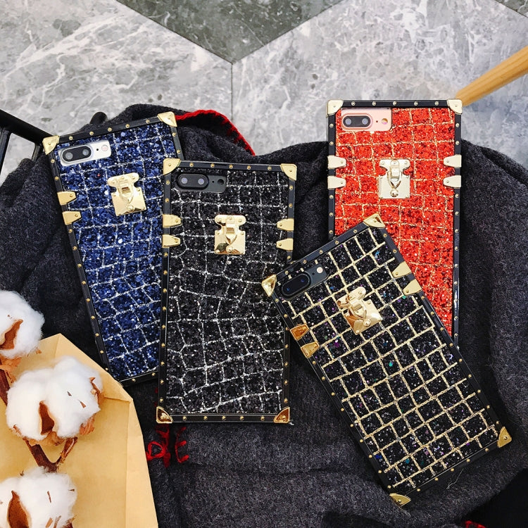 For iPhone 8 Plus & 7 Plus Sequins Lock Style Full Coverage Protective Back Case