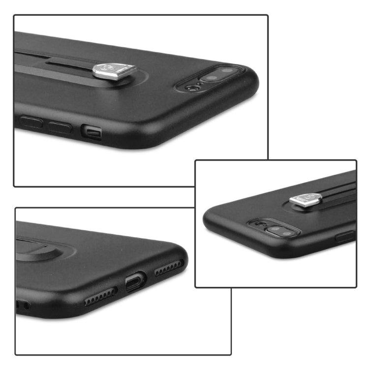 For iPhone 8 Plus & 7 Plus Ultra-thin Frosted PC + TPU Protective Back Case with Holder