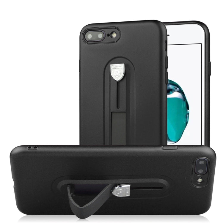 For iPhone 8 Plus & 7 Plus Ultra-thin Frosted PC + TPU Protective Back Case with Holder