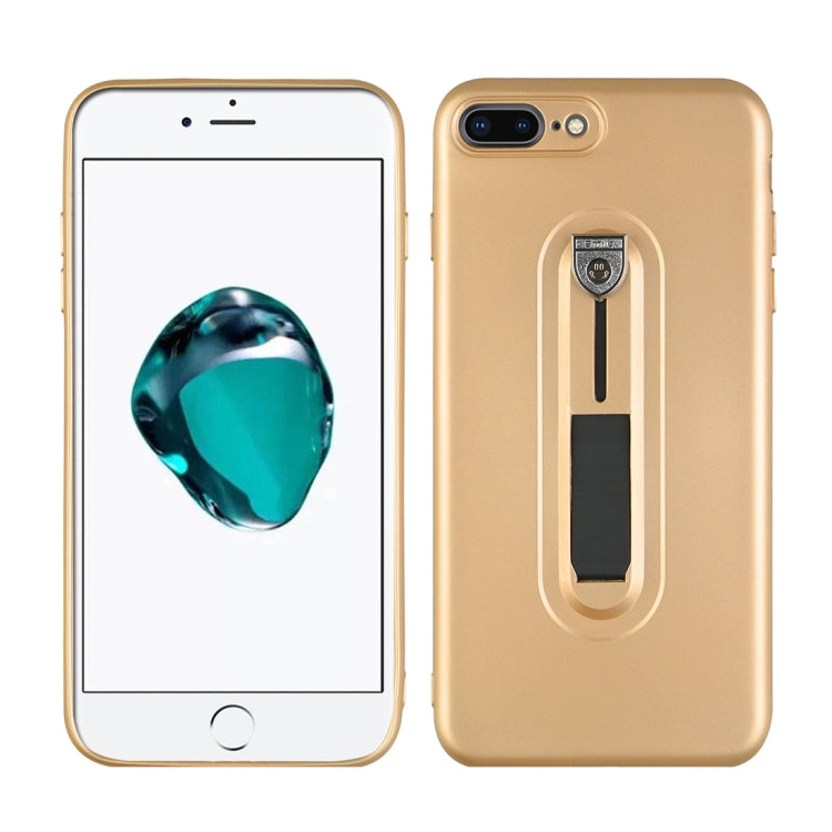For iPhone 8 Plus & 7 Plus Ultra-thin Frosted PC + TPU Protective Back Case with Holder