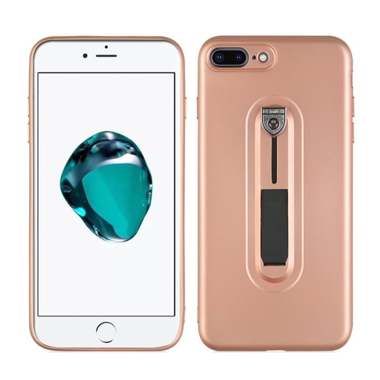 For iPhone 8 Plus & 7 Plus Ultra-thin Frosted PC + TPU Protective Back Case with Holder