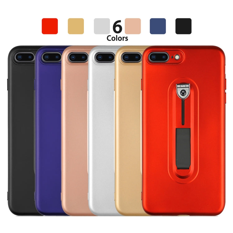 For iPhone 8 Plus & 7 Plus Ultra-thin Frosted PC + TPU Protective Back Case with Holder