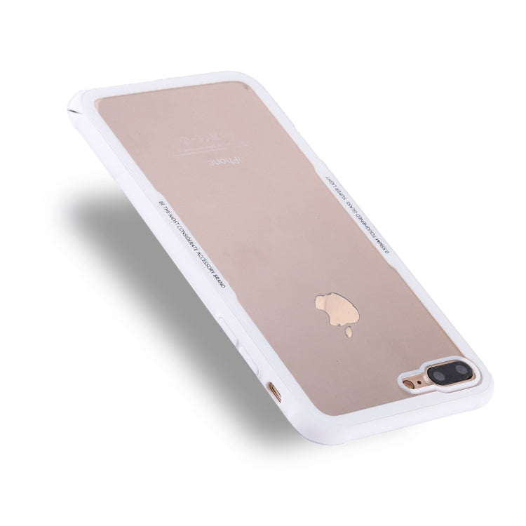 For iPhone 8 Plus & 7 Plus TPU + Toughened Glass Protective Back Cover Case