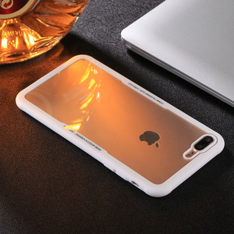 For iPhone 8 Plus & 7 Plus TPU + Toughened Glass Protective Back Cover Case