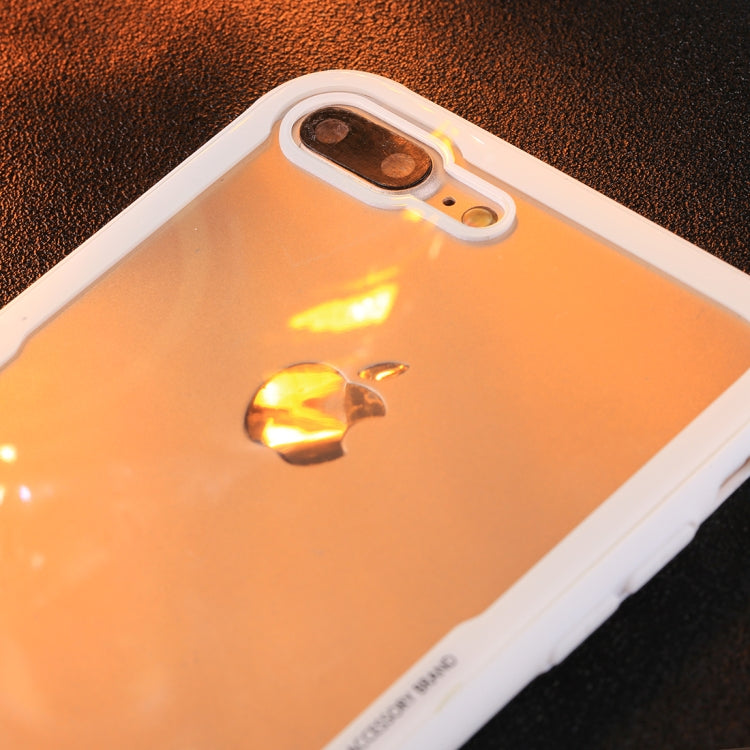 For iPhone 8 Plus & 7 Plus TPU + Toughened Glass Protective Back Cover Case