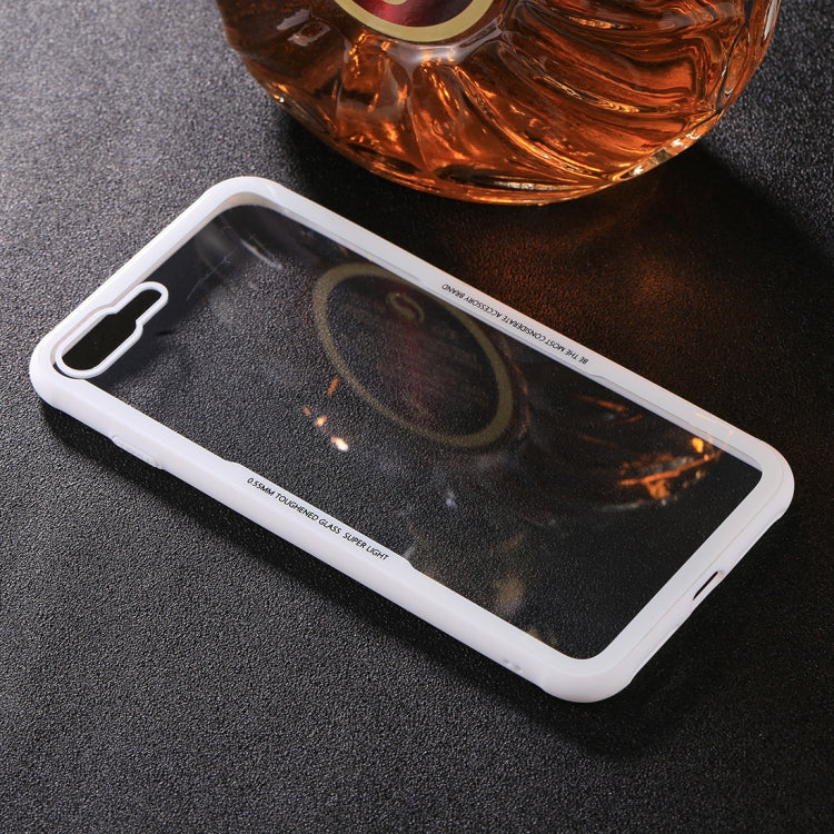 For iPhone 8 Plus & 7 Plus TPU + Toughened Glass Protective Back Cover Case