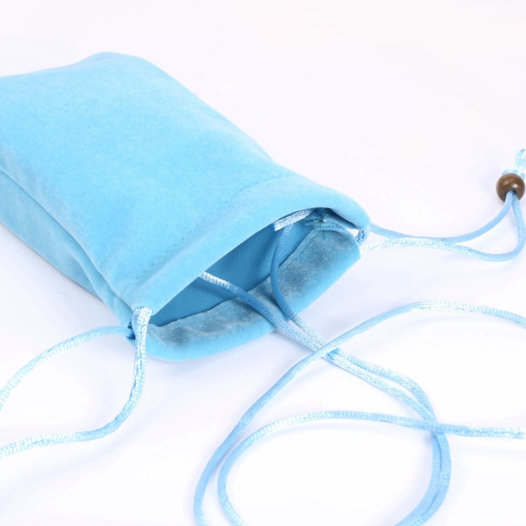 6.9 inch Universal Leisure Cotton Flock Cloth Carry Bag with Lanyard for iPhone 8 Plus, Galaxy S10+, Huawei Mate 20X, Xiaomi Max