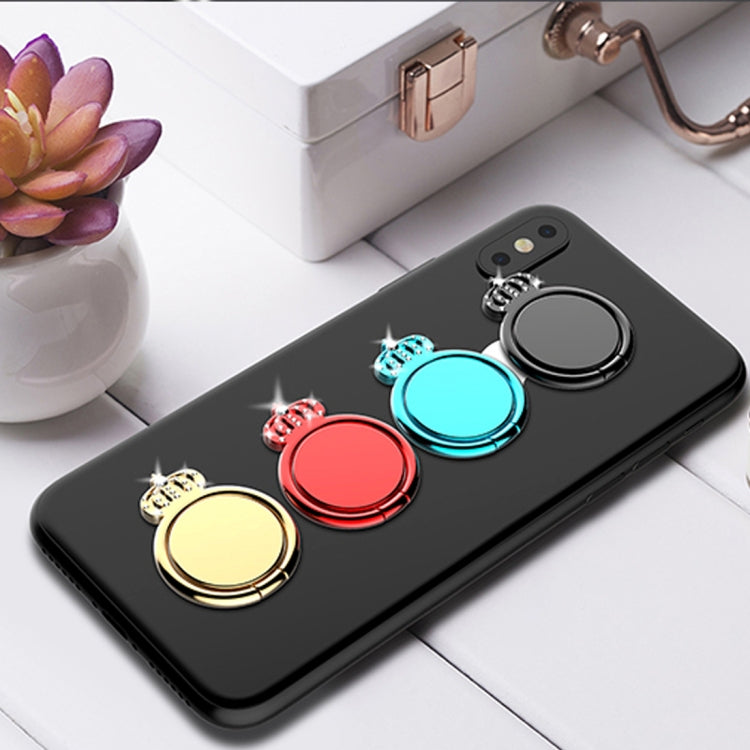 lenuo 360 Degrees Rotation Metal Imperial Crown Shape Phone Ring Holder with Magnetic Function