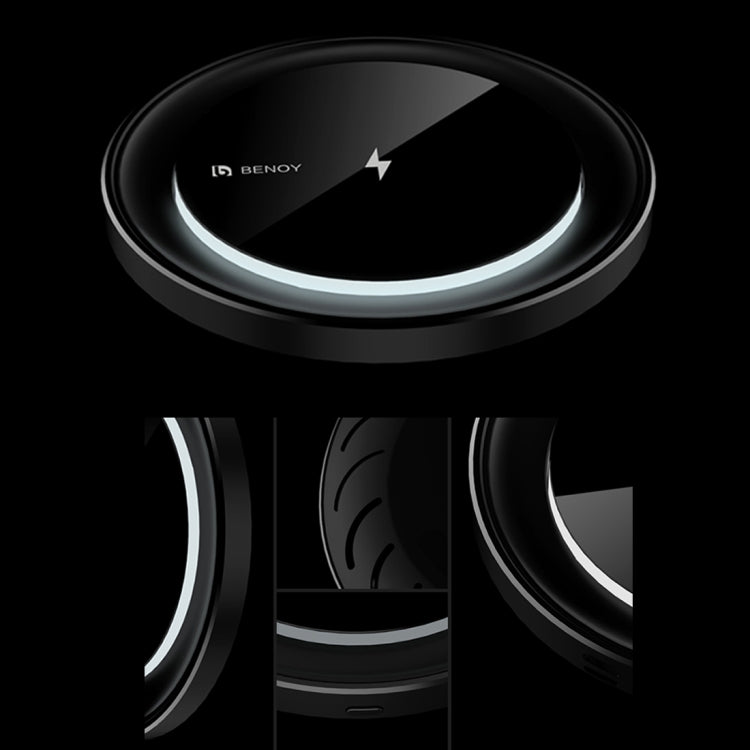 lenuo Intelligent Qi Standard Fast Wireless Charger, For iPhone, Galaxy, Huawei, Xiaomi, LG, HTC and Other QI Standard Smart Phones (Black)