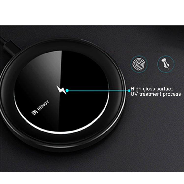 lenuo Intelligent Qi Standard Fast Wireless Charger, For iPhone, Galaxy, Huawei, Xiaomi, LG, HTC and Other QI Standard Smart Phones (Black)