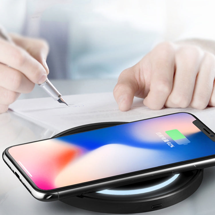 lenuo Intelligent Qi Standard Fast Wireless Charger, For iPhone, Galaxy, Huawei, Xiaomi, LG, HTC and Other QI Standard Smart Phones (Black)