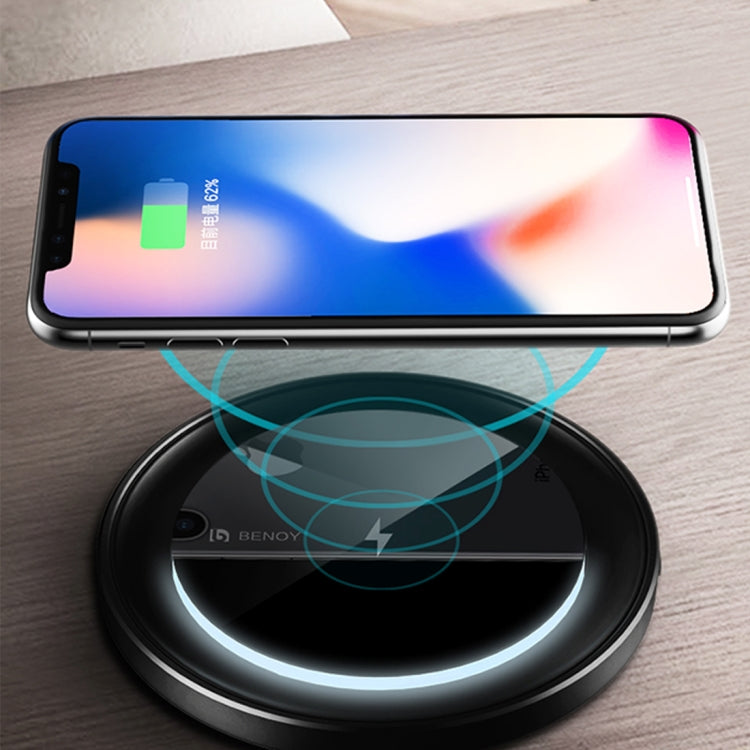 lenuo Intelligent Qi Standard Fast Wireless Charger, For iPhone, Galaxy, Huawei, Xiaomi, LG, HTC and Other QI Standard Smart Phones (Black)