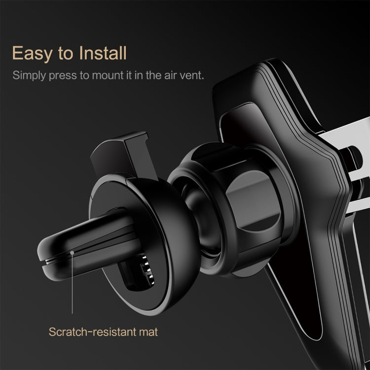 ROCK Gravity Air Vent Car Phone Holder Mount, For iPhone, Galaxy, Sony, Lenovo, HTC, Huawei, and other Smartphones(Grey)