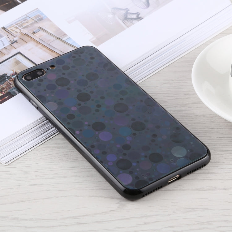 Fashion Dot Pattern Anti-scratch Gradient Color Glass Protection Case for iPhone 8 Plus & 7 Plus