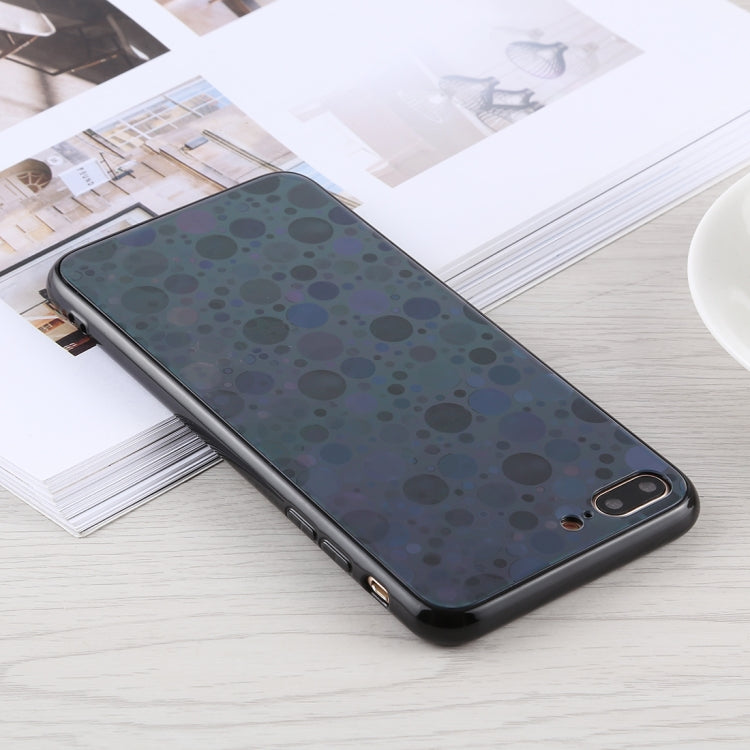 Fashion Dot Pattern Anti-scratch Gradient Color Glass Protection Case for iPhone 8 Plus & 7 Plus
