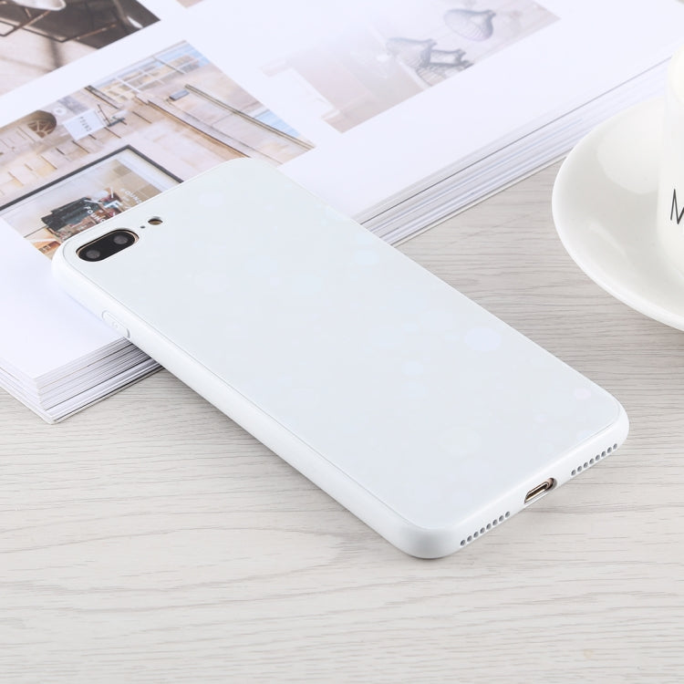 Fashion Dot Pattern Anti-scratch Gradient Color Glass Protection Case for iPhone 8 Plus & 7 Plus
