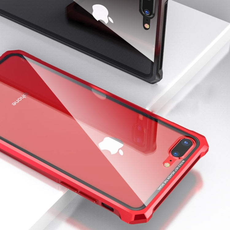 Snap-on Aluminum Frame and Tempered Glass Back Plate Case for iPhone 8 Plus