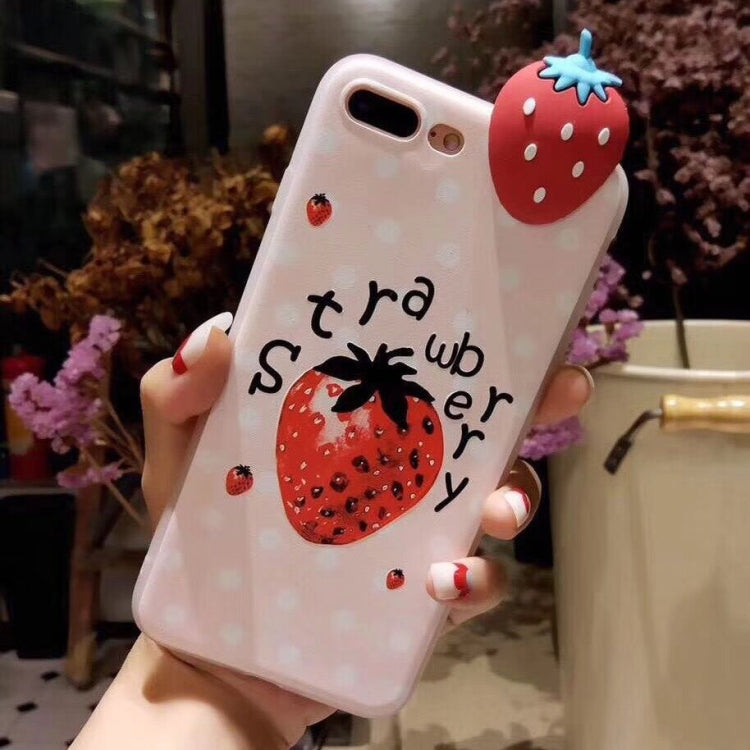 For iPhone 8 Plus & 7 Plus Fashion Papa Fruit Strawberry Pattern Protective Back Cover Case