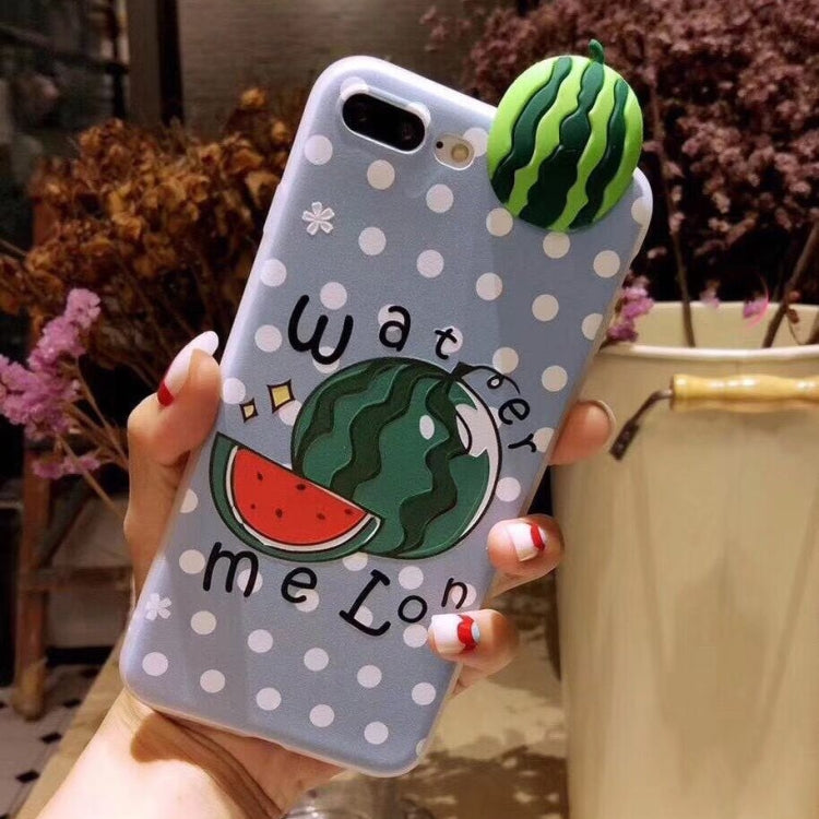 For iPhone 8 Plus & 7 Plus Fashion Papa Fruit Watermelon Pattern Protective Back Cover Case