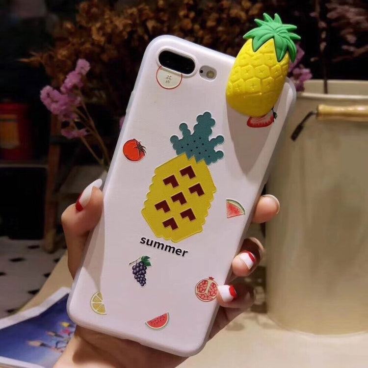 For iPhone 8 Plus & 7 Plus Fashion Papa Fruit Pineapple Pattern Protective Back Cover Case