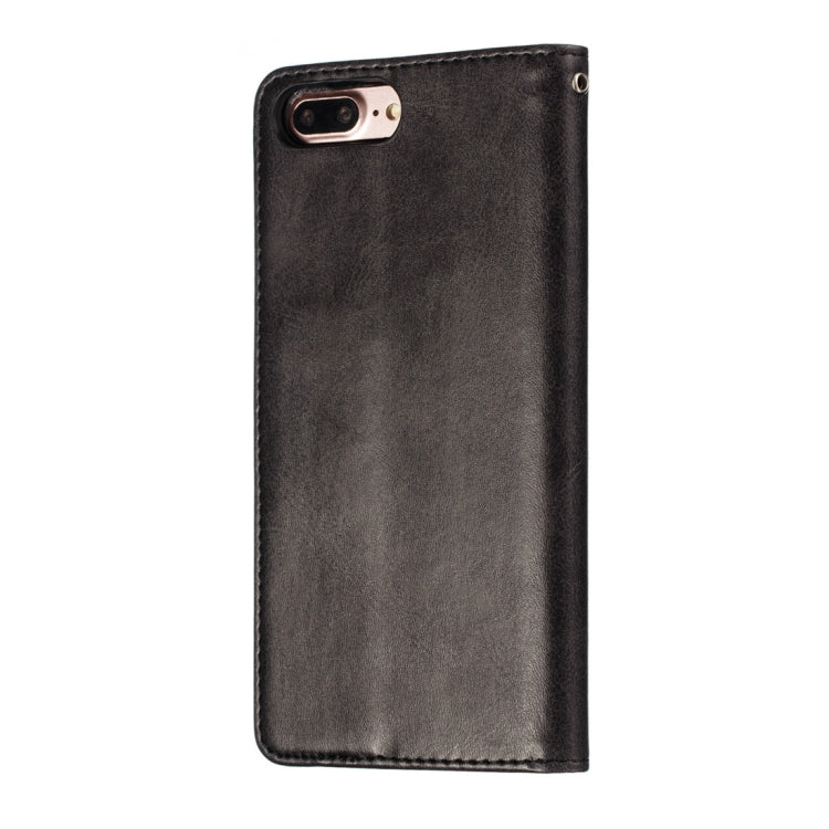 Calf Texture Zipper Magnetic Horizontal Flip Leather Case for iPhone 8 Plus / 7 Plus, with Wallet & Holder & Card Slots