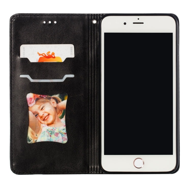 Calf Texture Zipper Magnetic Horizontal Flip Leather Case for iPhone 8 Plus / 7 Plus, with Wallet & Holder & Card Slots